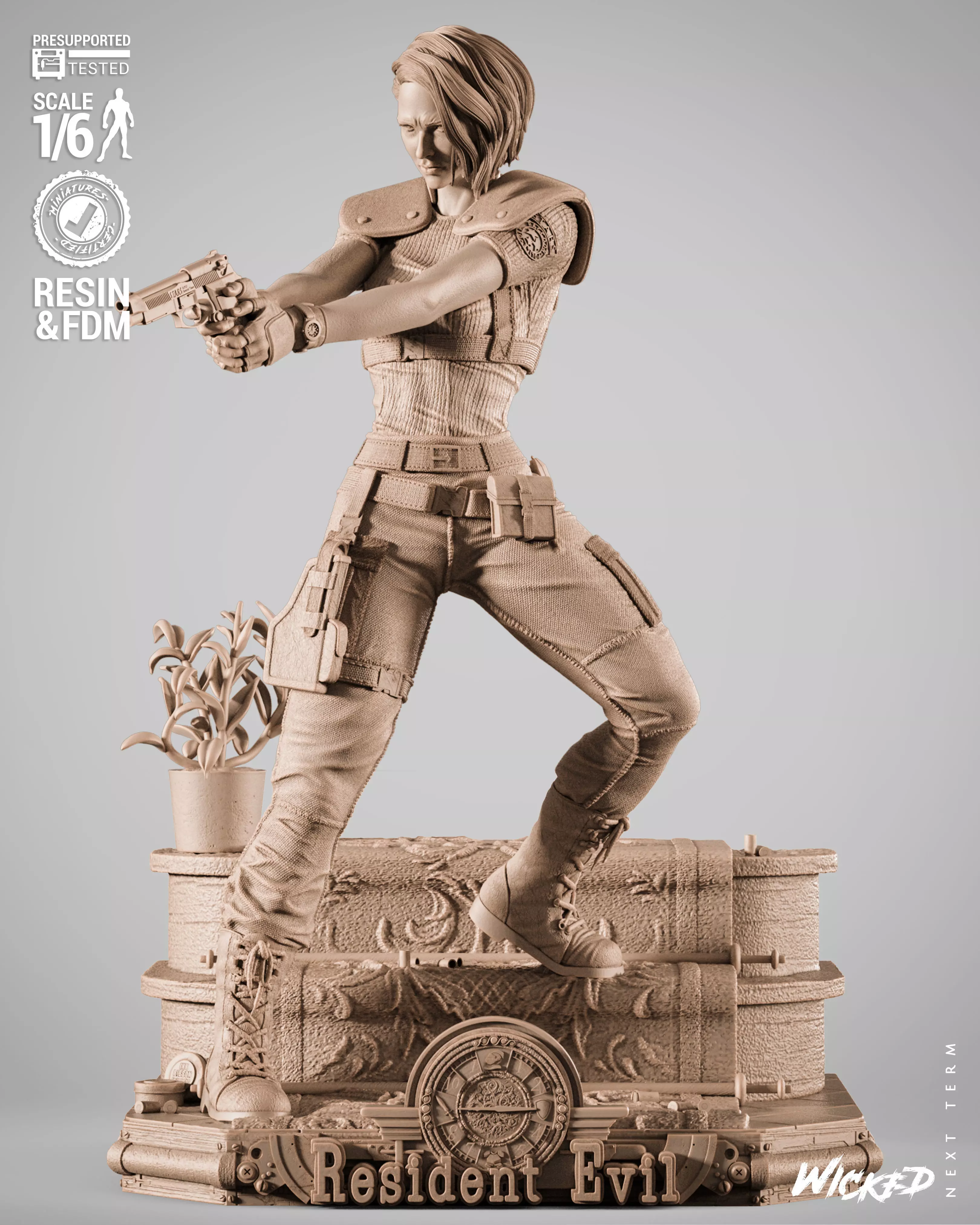 Wicked Video Games Jill Sculpture 3D print model_0