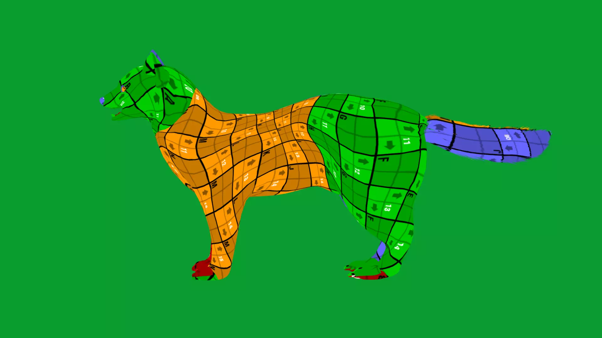 European Pine Marten Low-poly 3D model_32