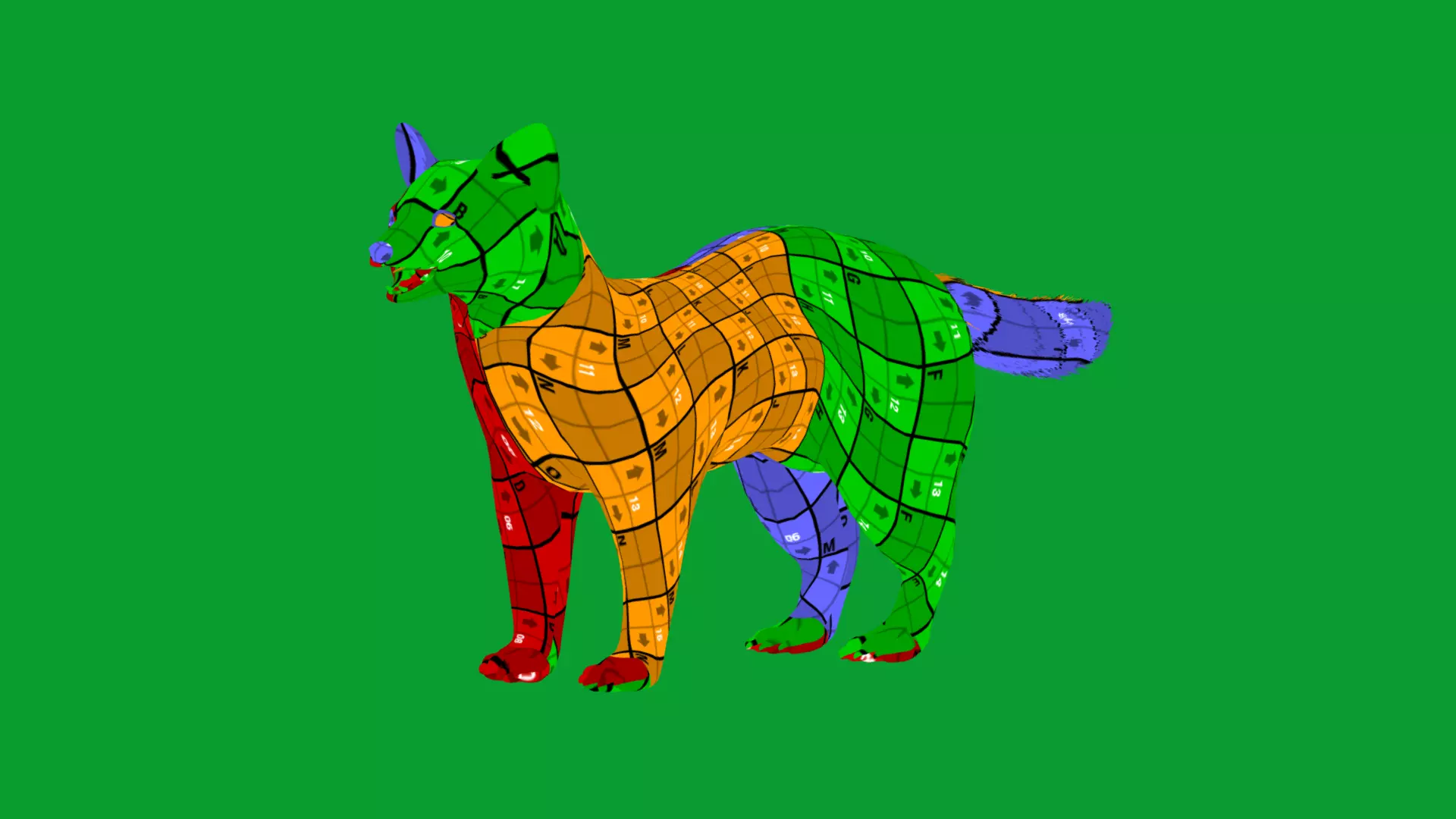 European Pine Marten Low-poly 3D model_27