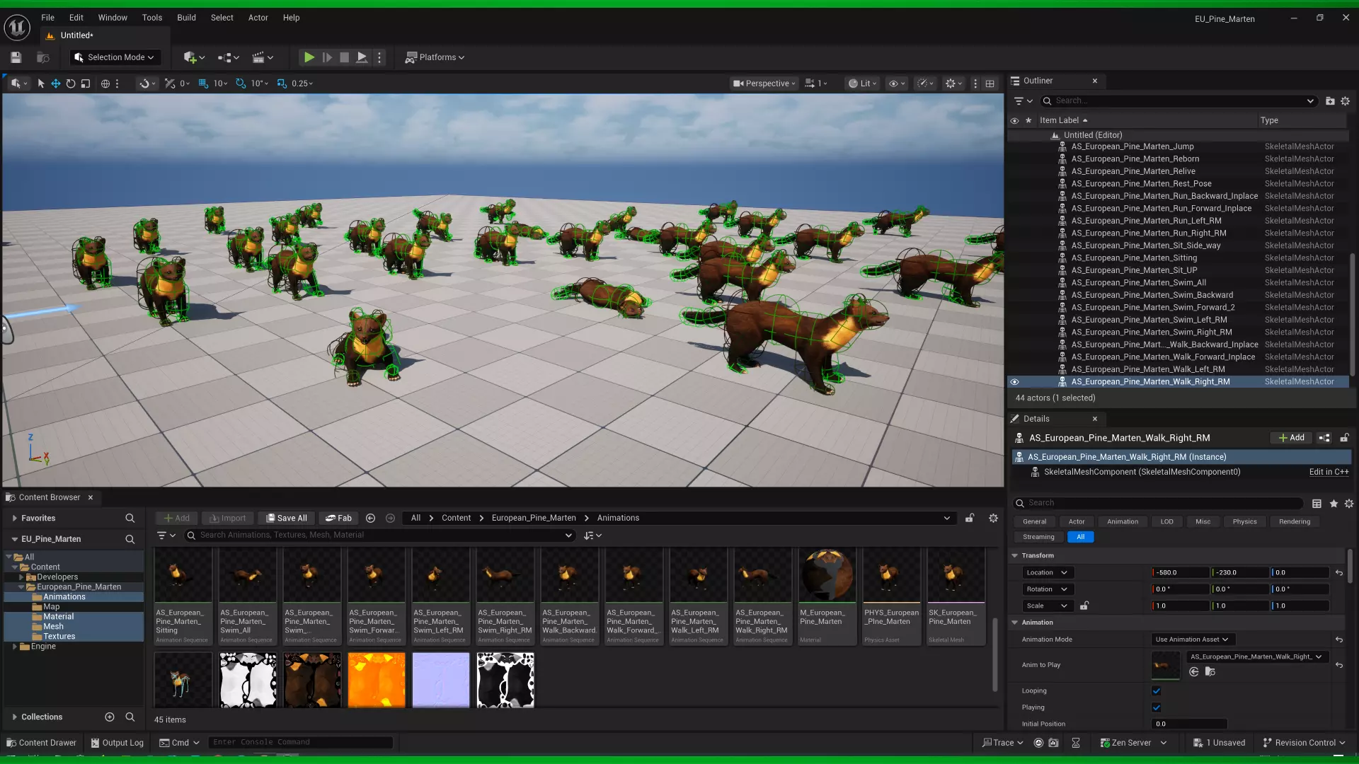 European Pine Marten Low-poly 3D model_3
