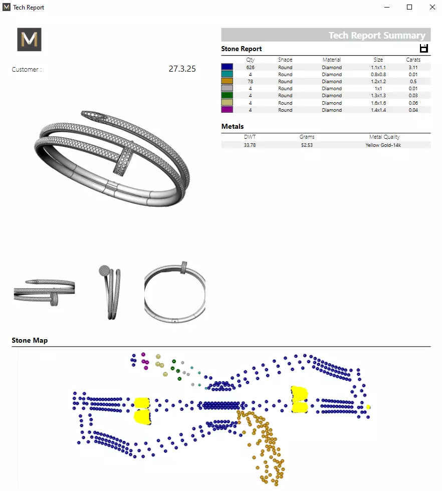 Bracelet Juste un Clou  double all diamond New Lock 3D print model_6