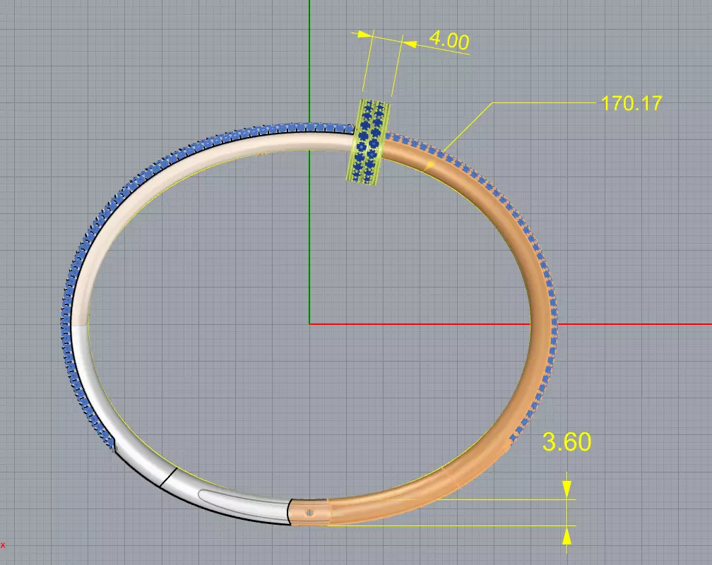 Bracelet Juste un Clou  double all diamond New Lock 3D print model_2