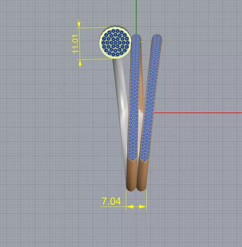 Bracelet Juste un Clou  double all diamond New Lock 3D print model_3