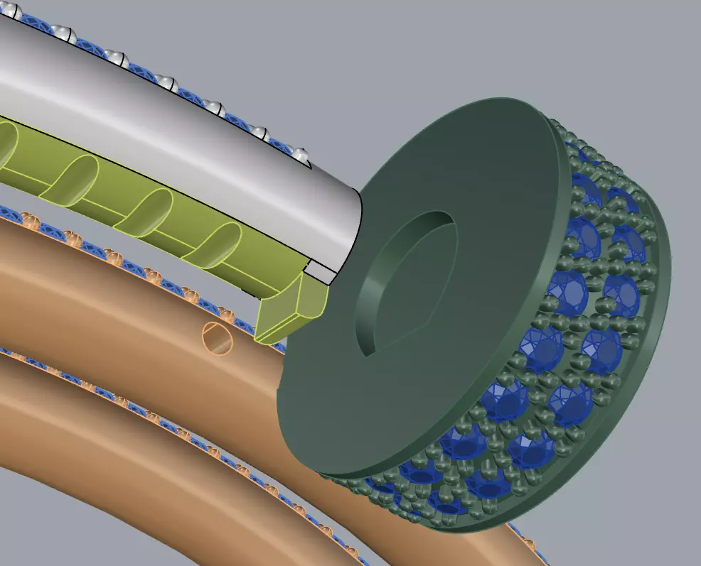 Bracelet Juste un Clou  double all diamond New Lock 3D print model_7