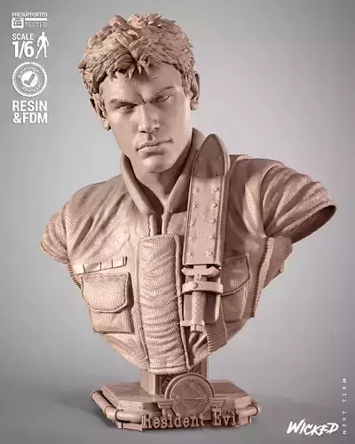 Wicked Movies Chris Redfield Portrait Bust