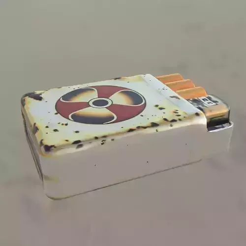 Post Apocalyptic Rusted Metal Ammo Box cigar