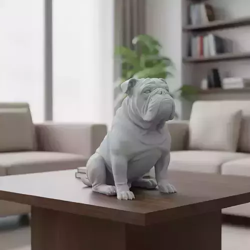 Bulldog Sitting - 3D Print Model