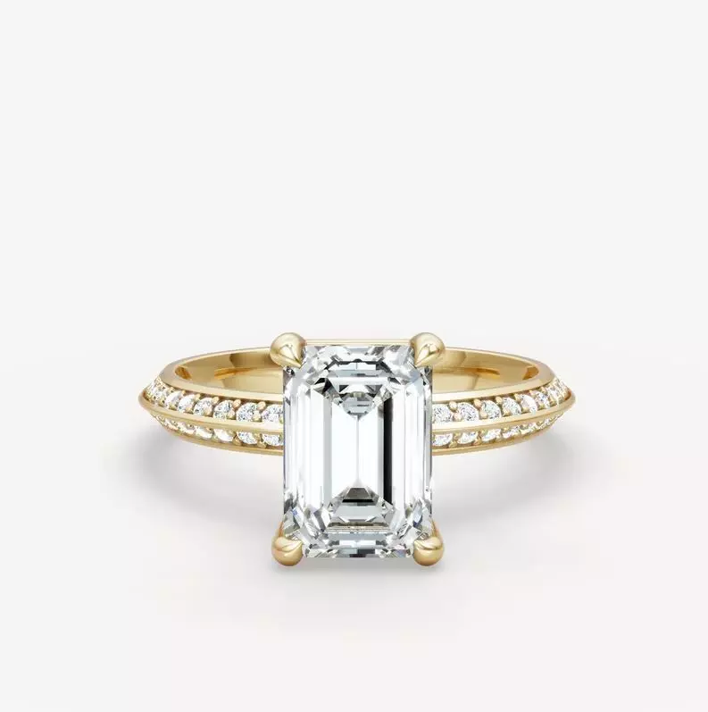 Emerald diamond ring 3D print model