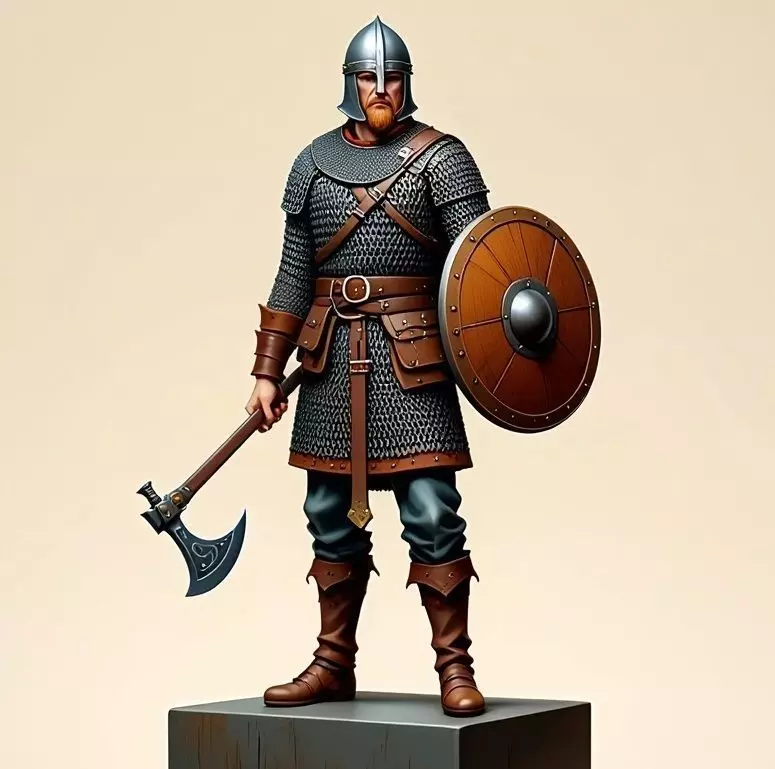 2910 Viking Warrior in Full Armor 3D Model fantasy stl 3D print model