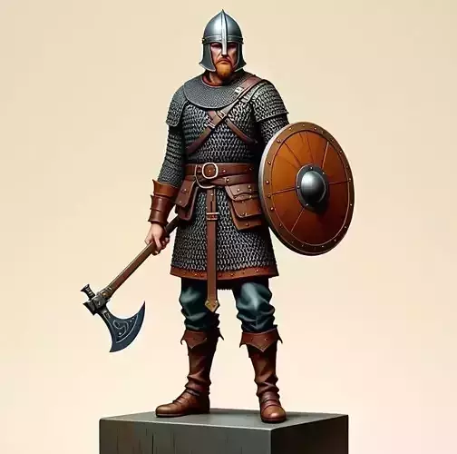 2910  Viking Warrior in Full Armor 3D Model  fantasy