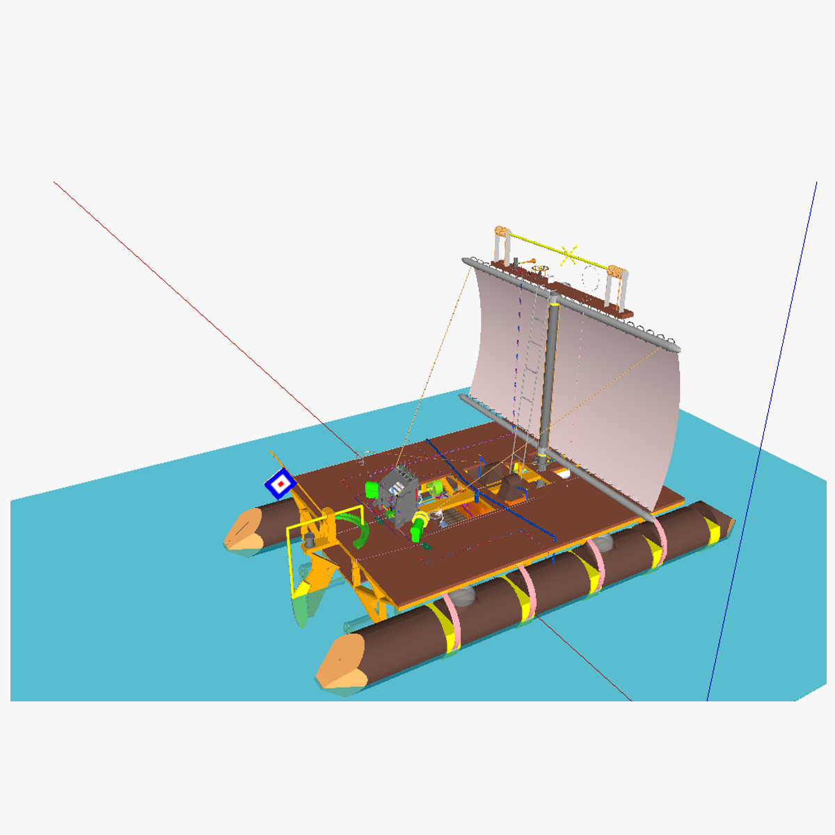 AT catamaran thermal energy conversion system 3D model_3