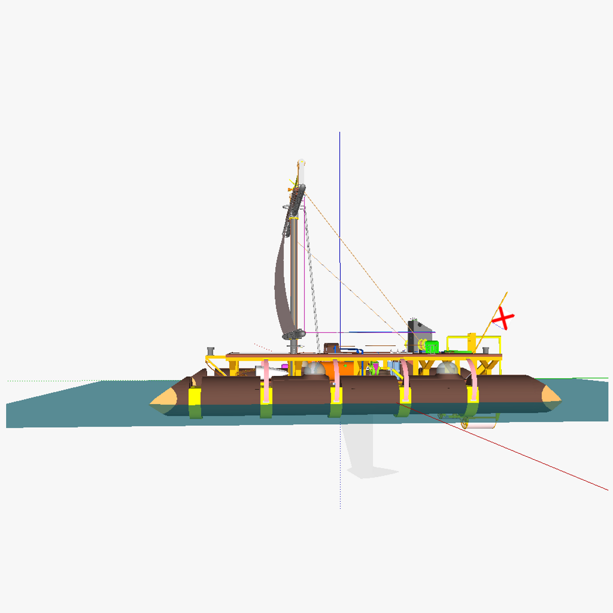 AT catamaran thermal energy conversion system 3D model_1