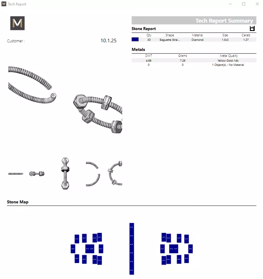 Ring Ecrou diamond 3D print model_4