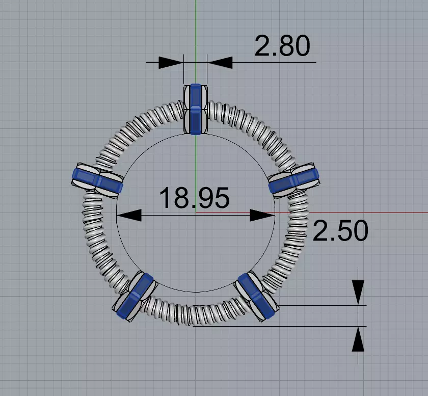 Ring Ecrou diamond 3D print model_1