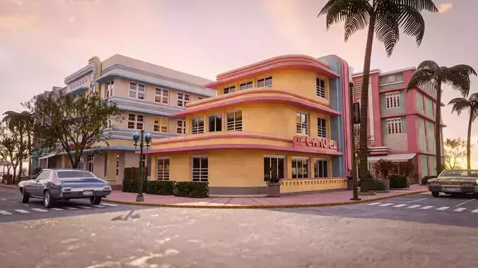 MIAMI VICE CITY ART DECO BUILDING 2