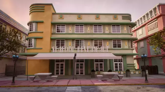 MIAMI VICE CITY ART DECO BUILDING 3