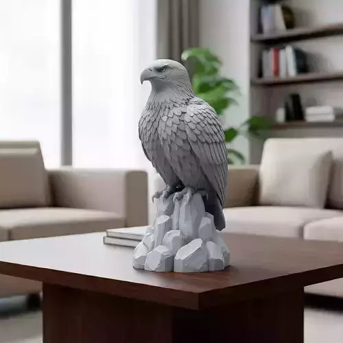 Eagle on Rocky Base - 3D Print Model