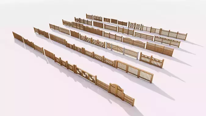 Modern Residential Wood Fence Design Pack 