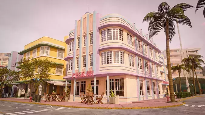 MIAMI VICE CITY ART DECO BUILDING 5