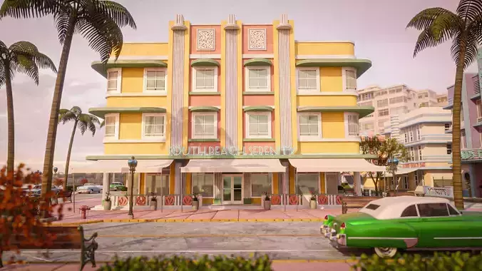 MIAMI VICE CITY ART DECO BUILDING 6