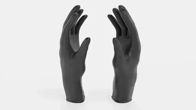 Disposable Gloves V4 - Hand-Fitted Black Rubber Glove