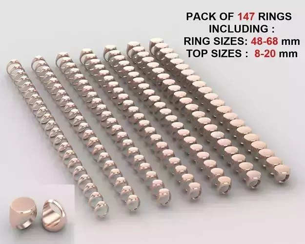 Round Signet Ring Base  in All sizes 187-MWCG-1