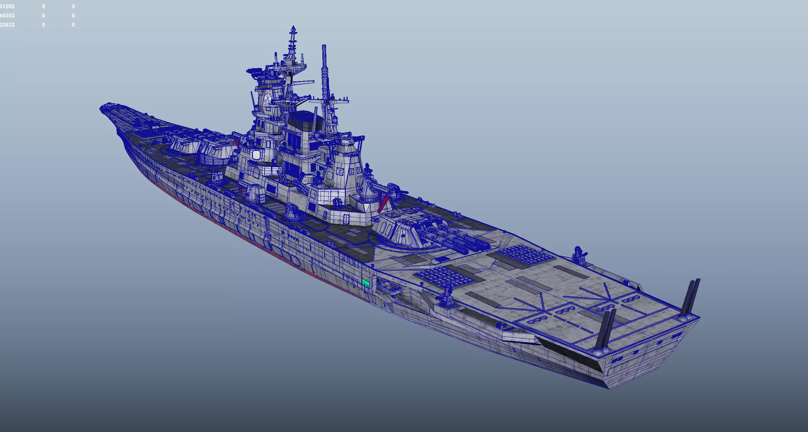 Yamato 2030  Futuristic Battleship  1 to 2000 scale 3D print model_2