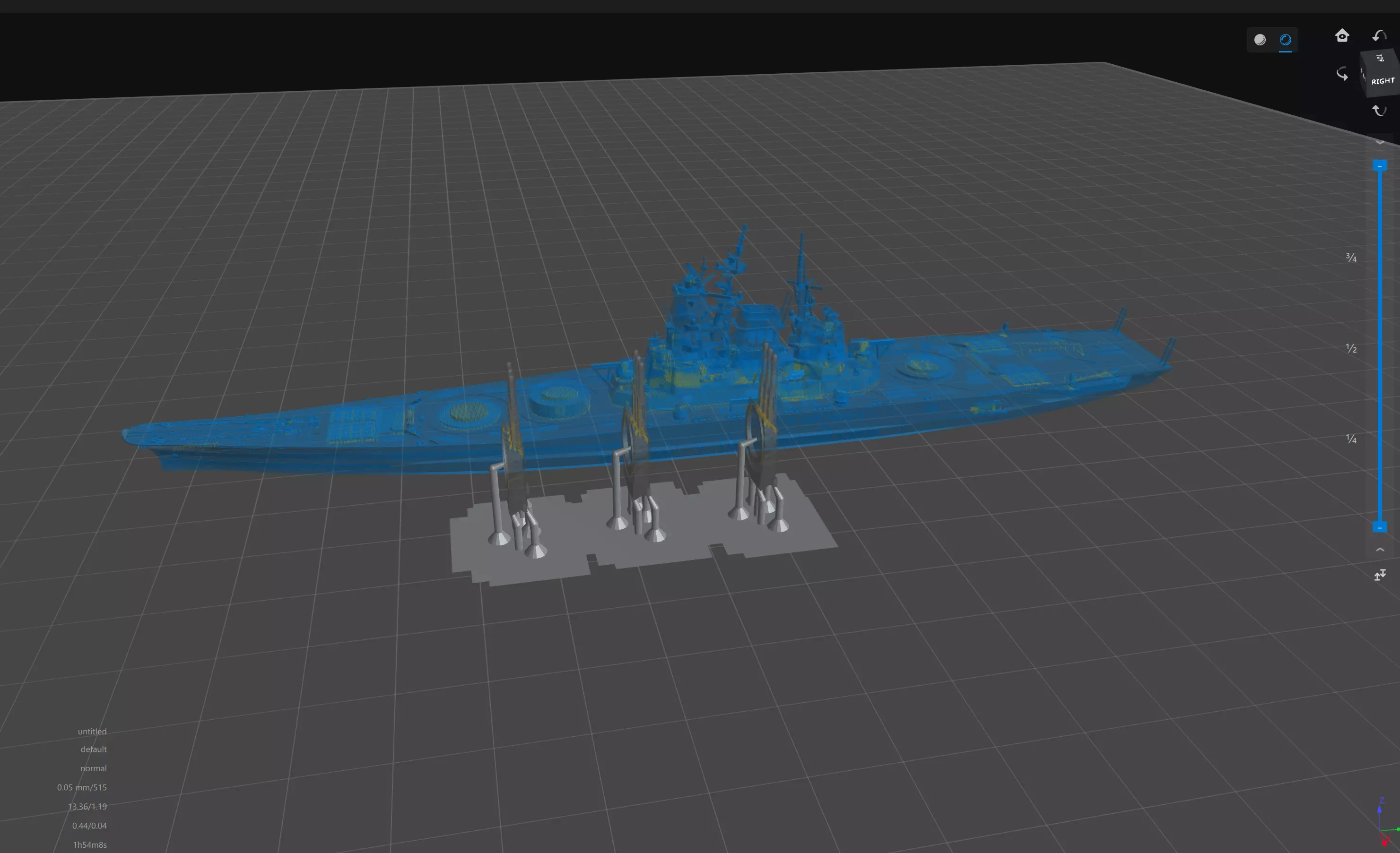 Yamato 2030  Futuristic Battleship  1 to 2000 scale 3D print model_3