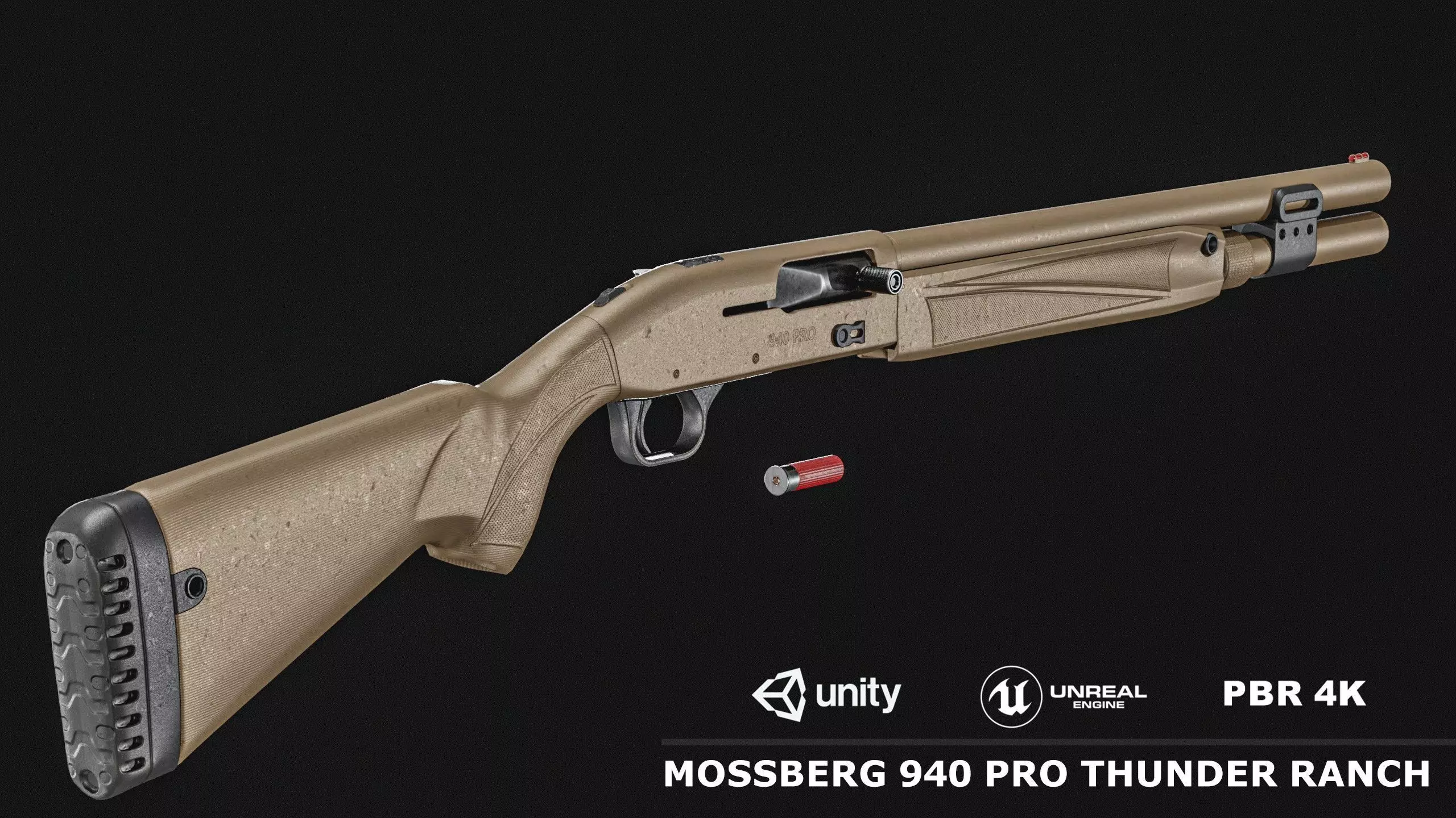 Mossberg 940 Pro Thunder Ranch Shotgun Low-poly 3D model