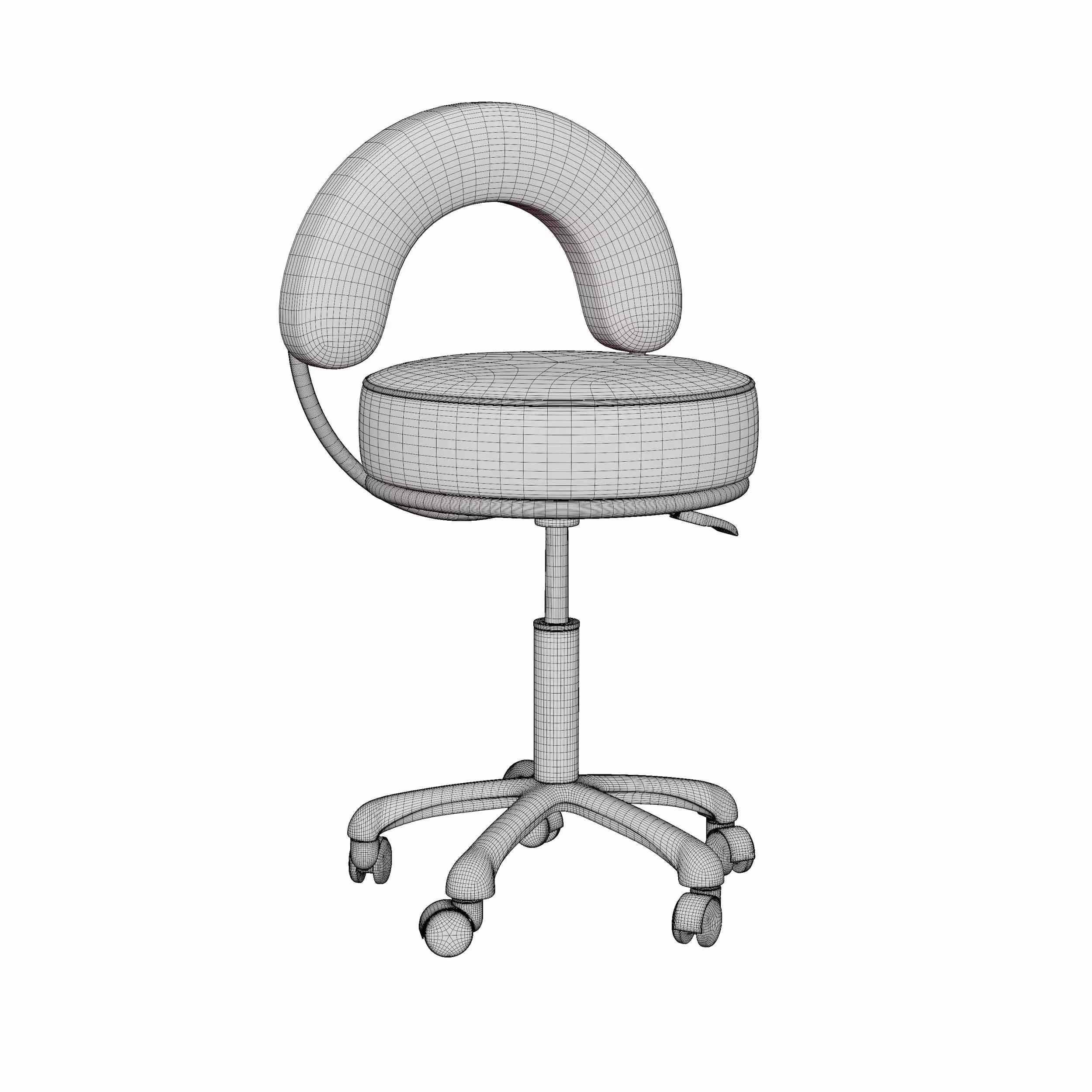 Stylish Pedicure Stool Low-poly 3D model_11