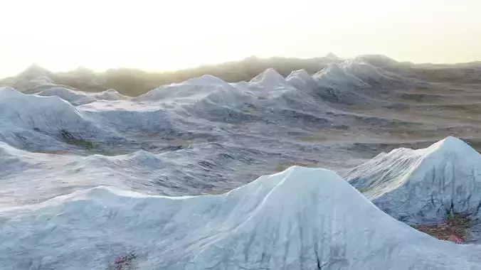 Mountains Terrain V2 - Winter Alpine Peaks Landscape