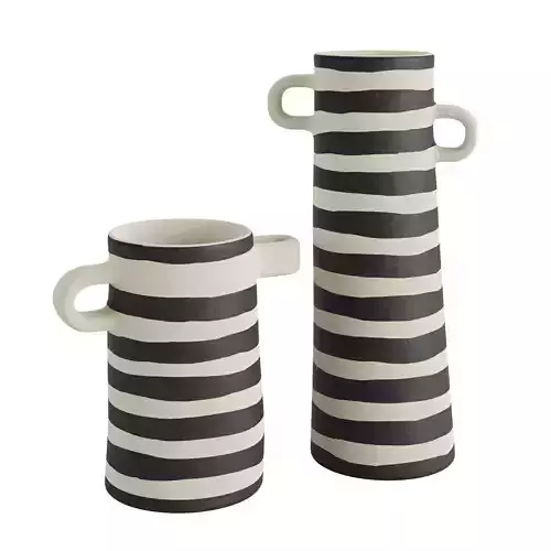 Tall Striped Ceramic Vase