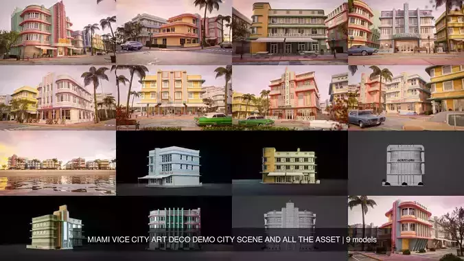 MIAMI VICE CITY ART DECO DEMO CITY SCENE AND ALL THE ASSET