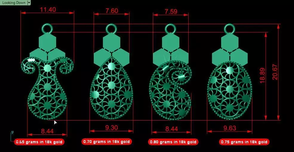 movable fusion cut earrings 3D print model_5