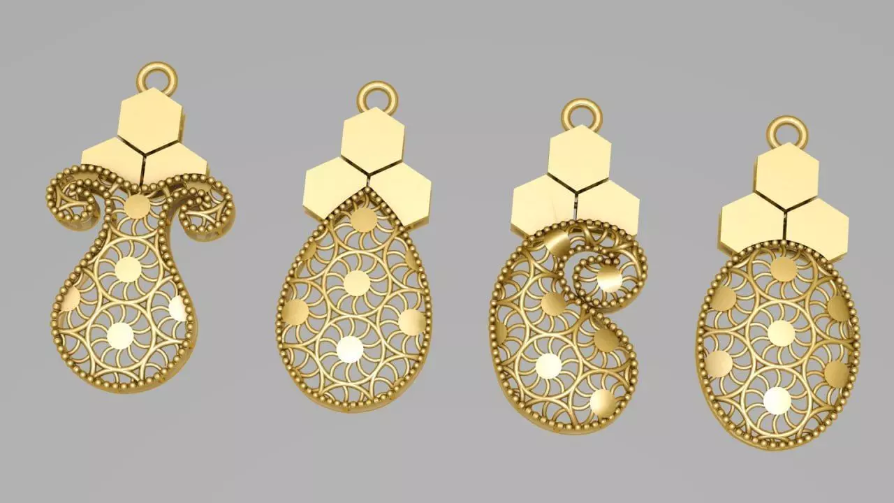 movable fusion cut earrings 3D print model_0