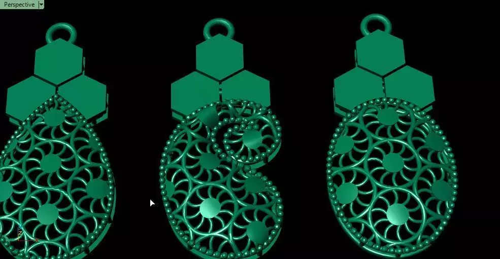 movable fusion cut earrings 3D print model_2
