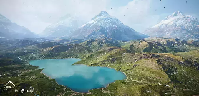 Highland Terrain Pack - Unity 2022 and higher BUILT-IN Low-poly 3D model