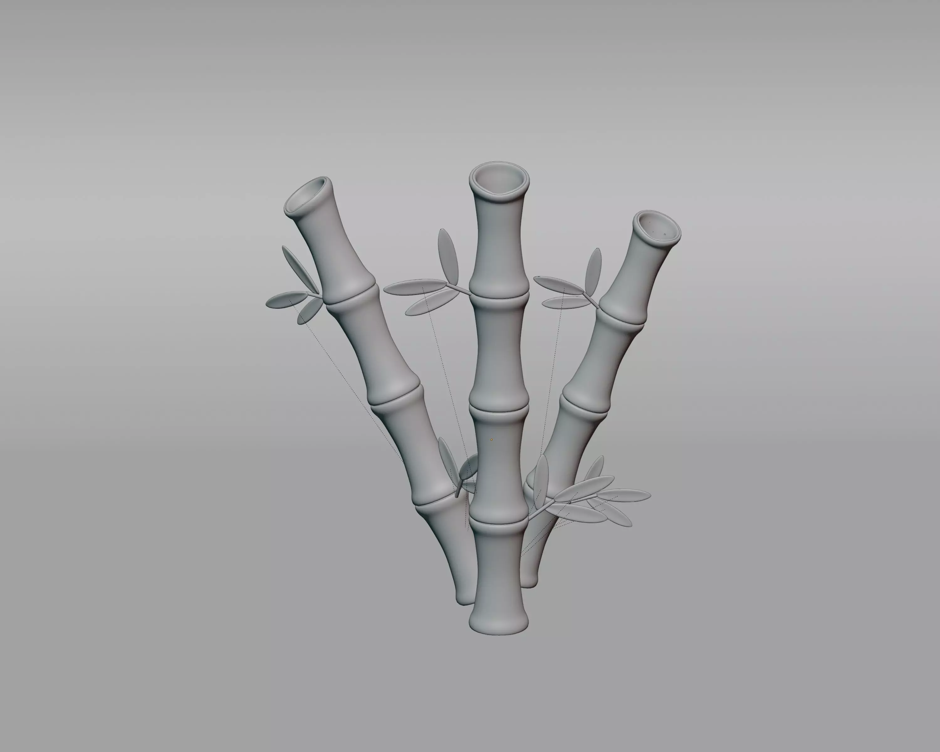 Cartoon Bamboo Tree Low-poly 3D model_1