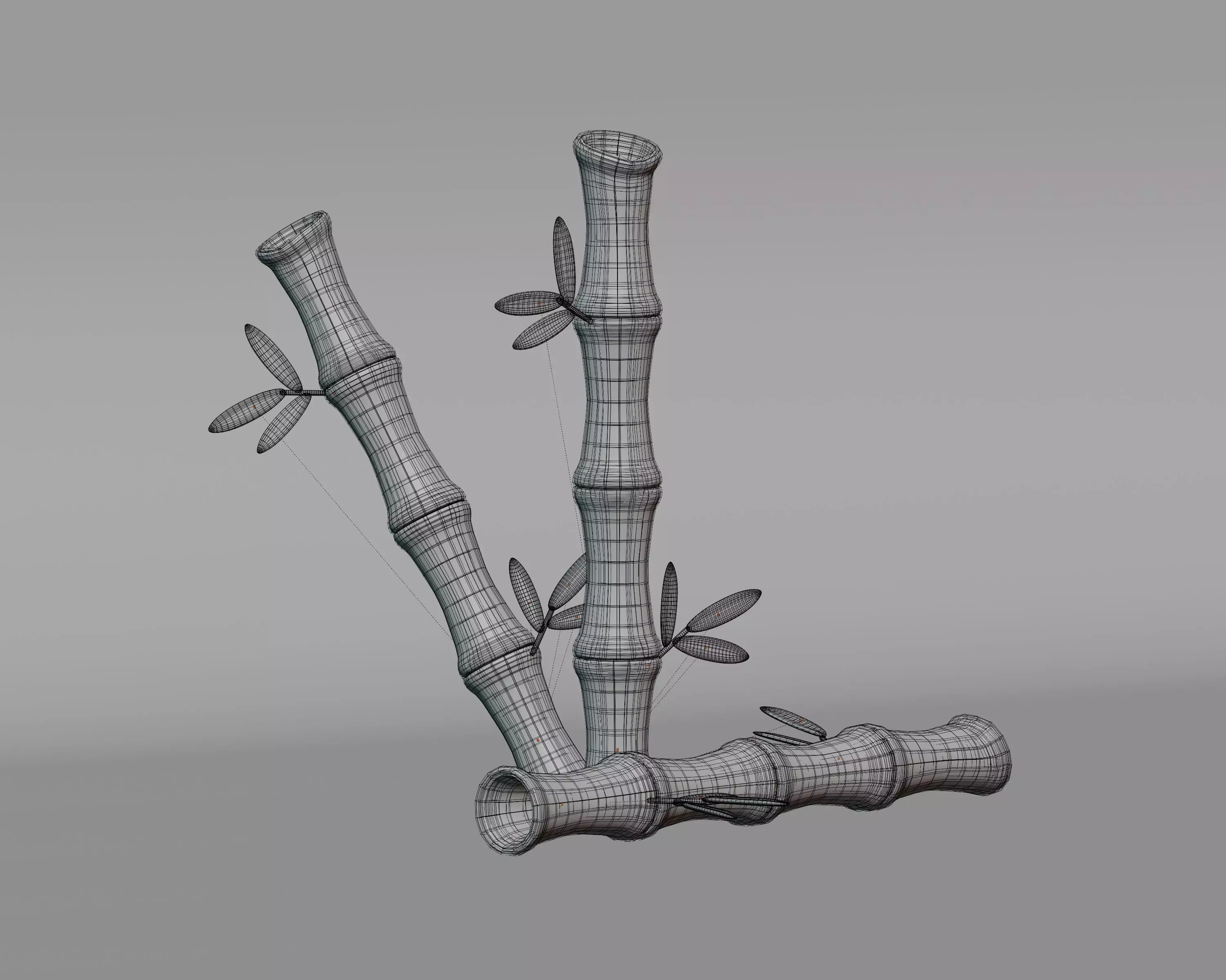 Cartoon Bamboo Tree Low-poly 3D model_3