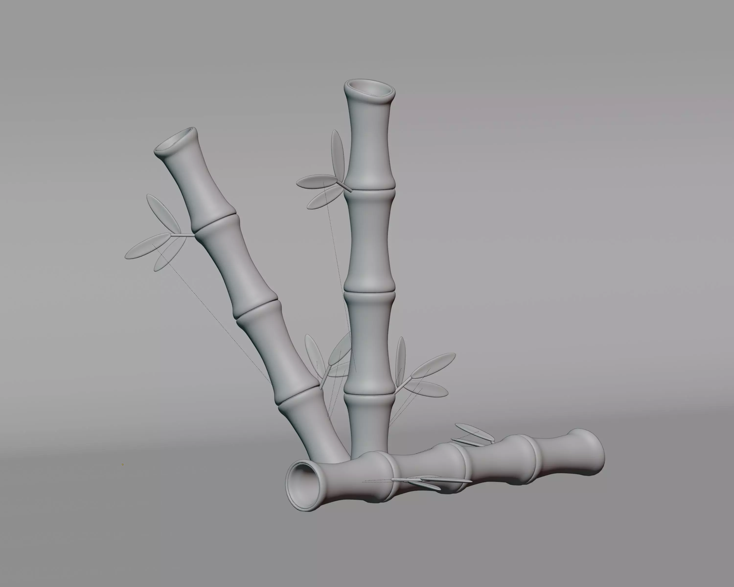 Cartoon Bamboo Tree Low-poly 3D model_5