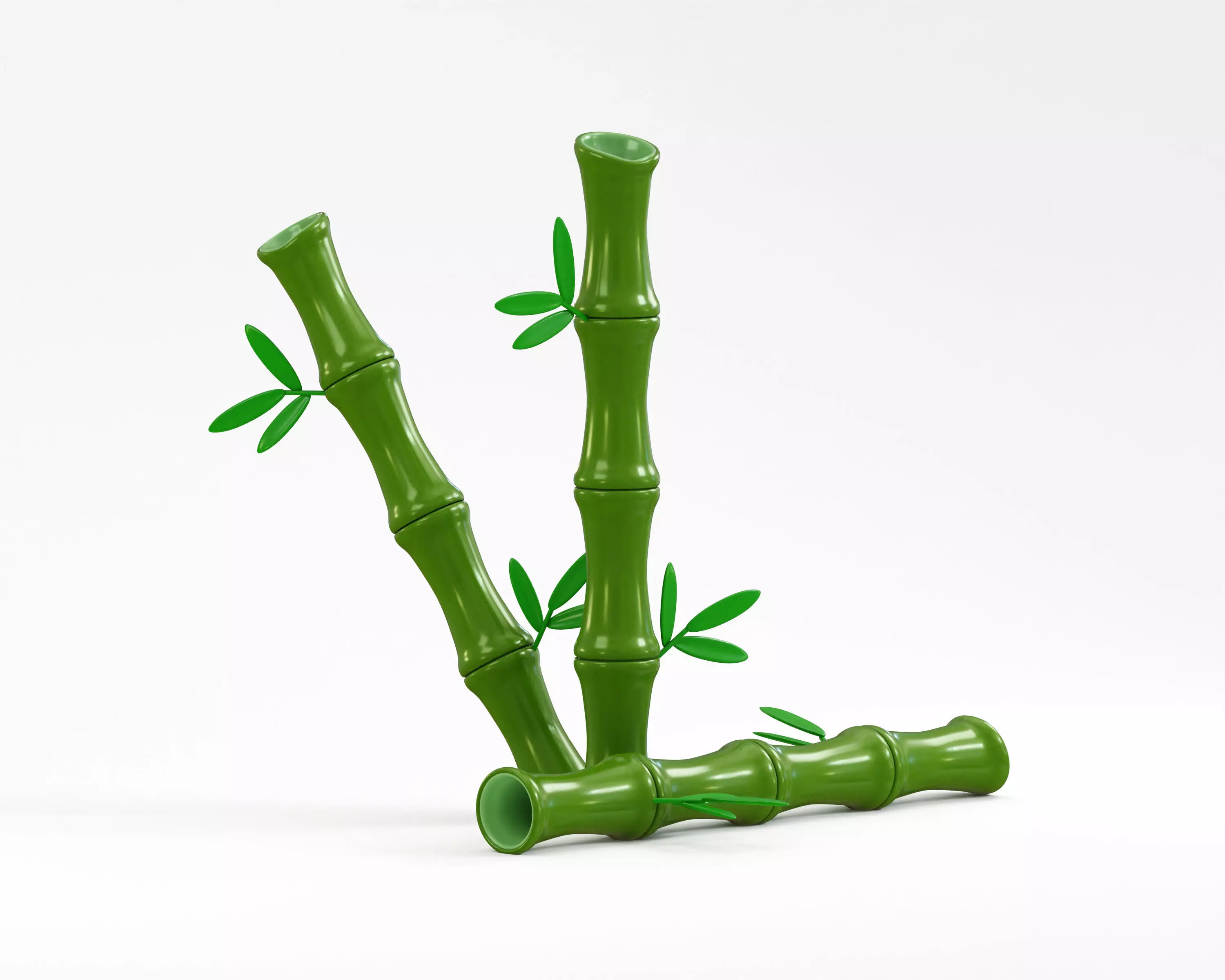Cartoon Bamboo Tree Low-poly 3D model_2