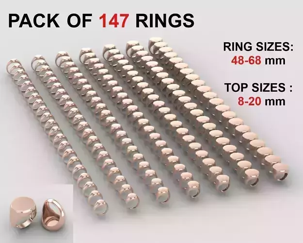 Round Signet Ring Base in All sizes 188-MWCG-2