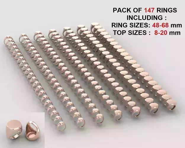 Round Signet Ring Base in All sizes 188-MWCG-2