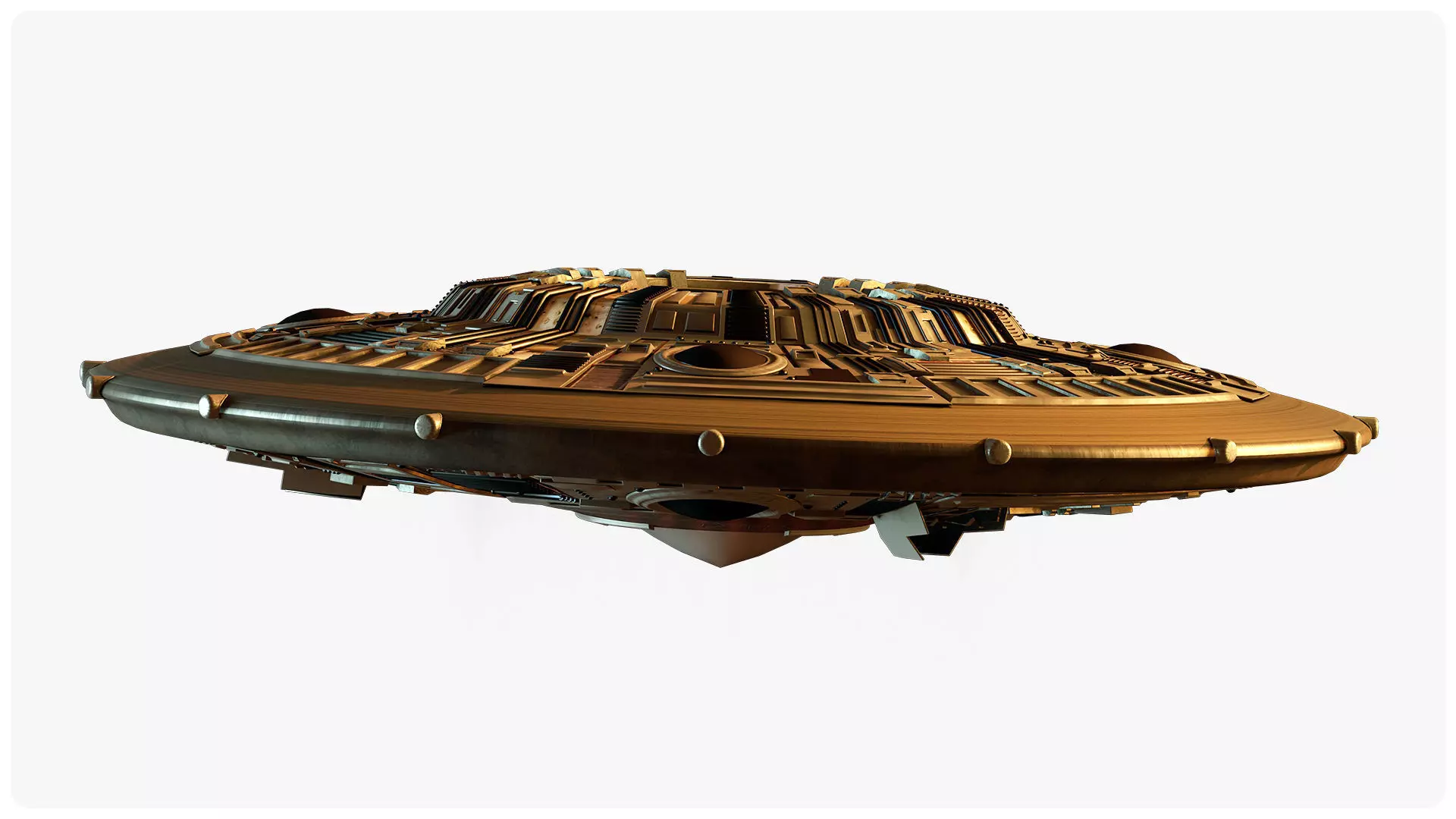 UFO Flying Saucer 3D Model for Element 3D And Cinema 4D 3D model_4