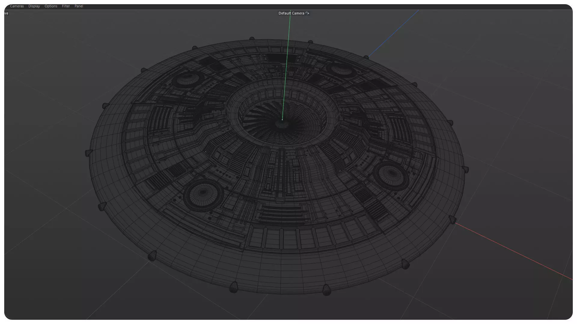 UFO Flying Saucer 3D Model for Element 3D And Cinema 4D 3D model_6