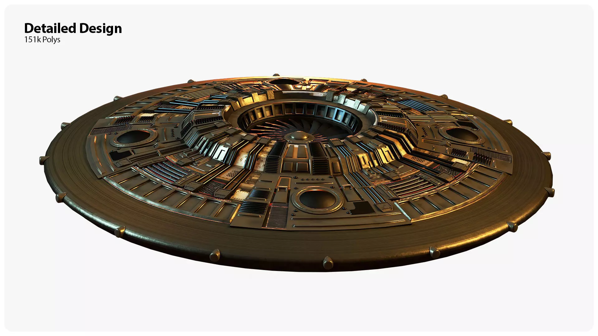 UFO Flying Saucer 3D Model for Element 3D And Cinema 4D 3D model_2