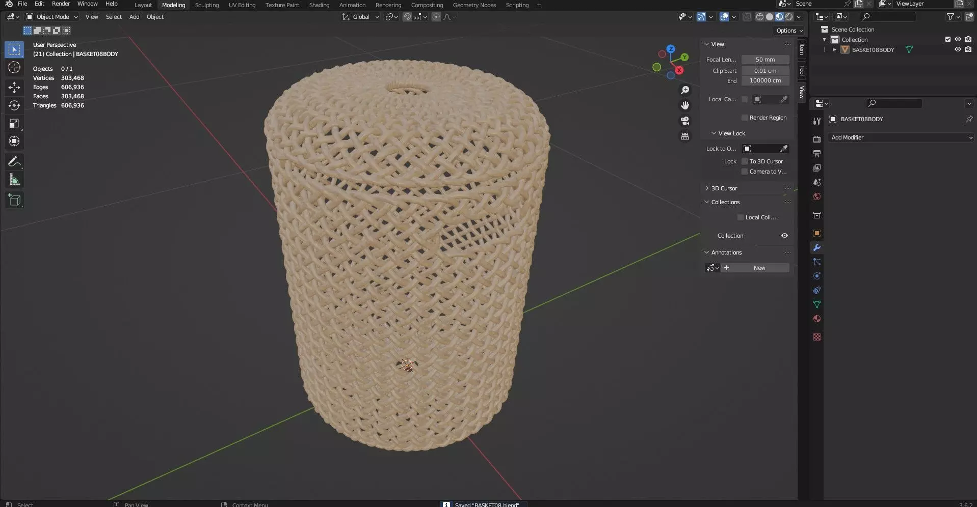 WICKER BASKET08 3D model_2