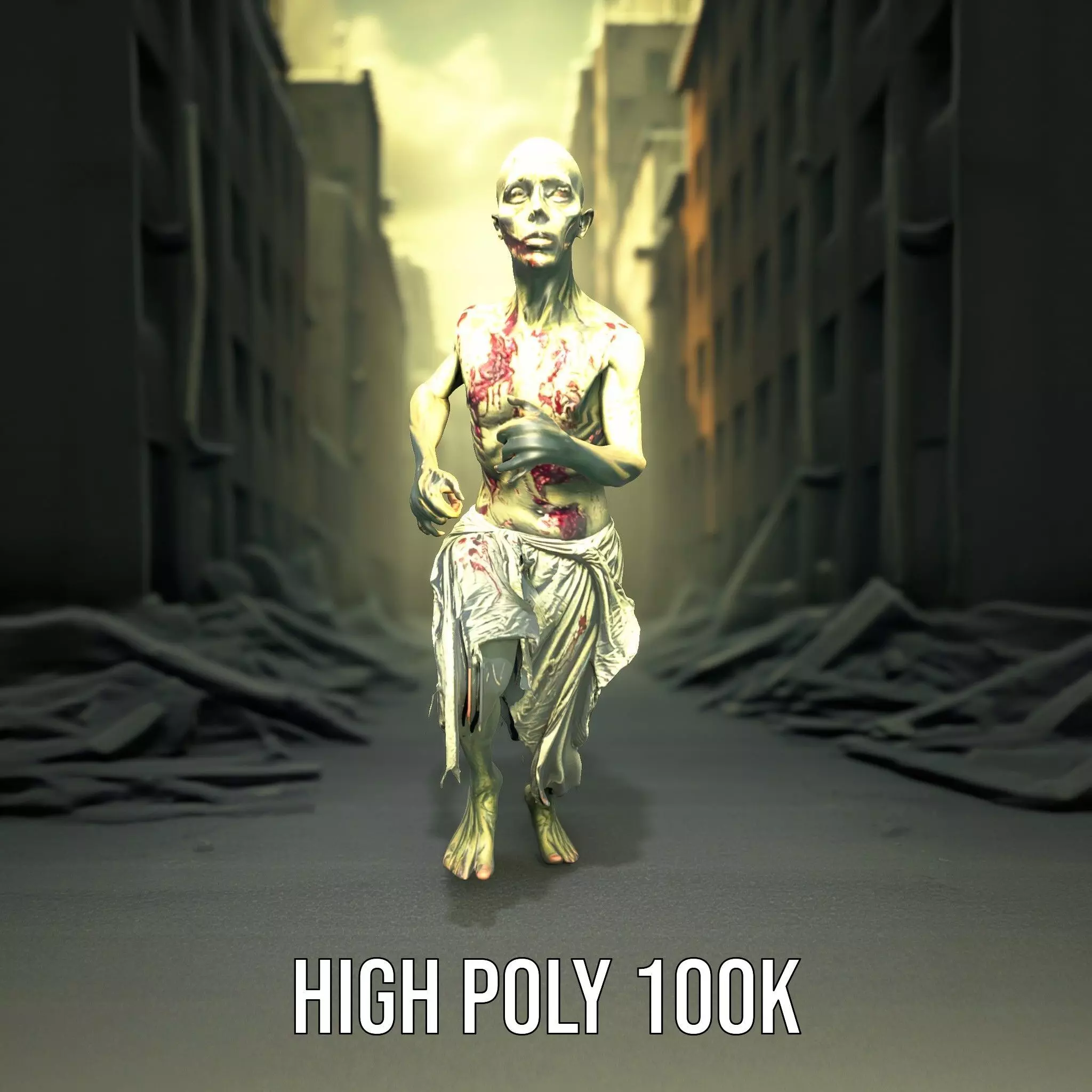 Zombie Survivor model pack Low-poly 3D model_0