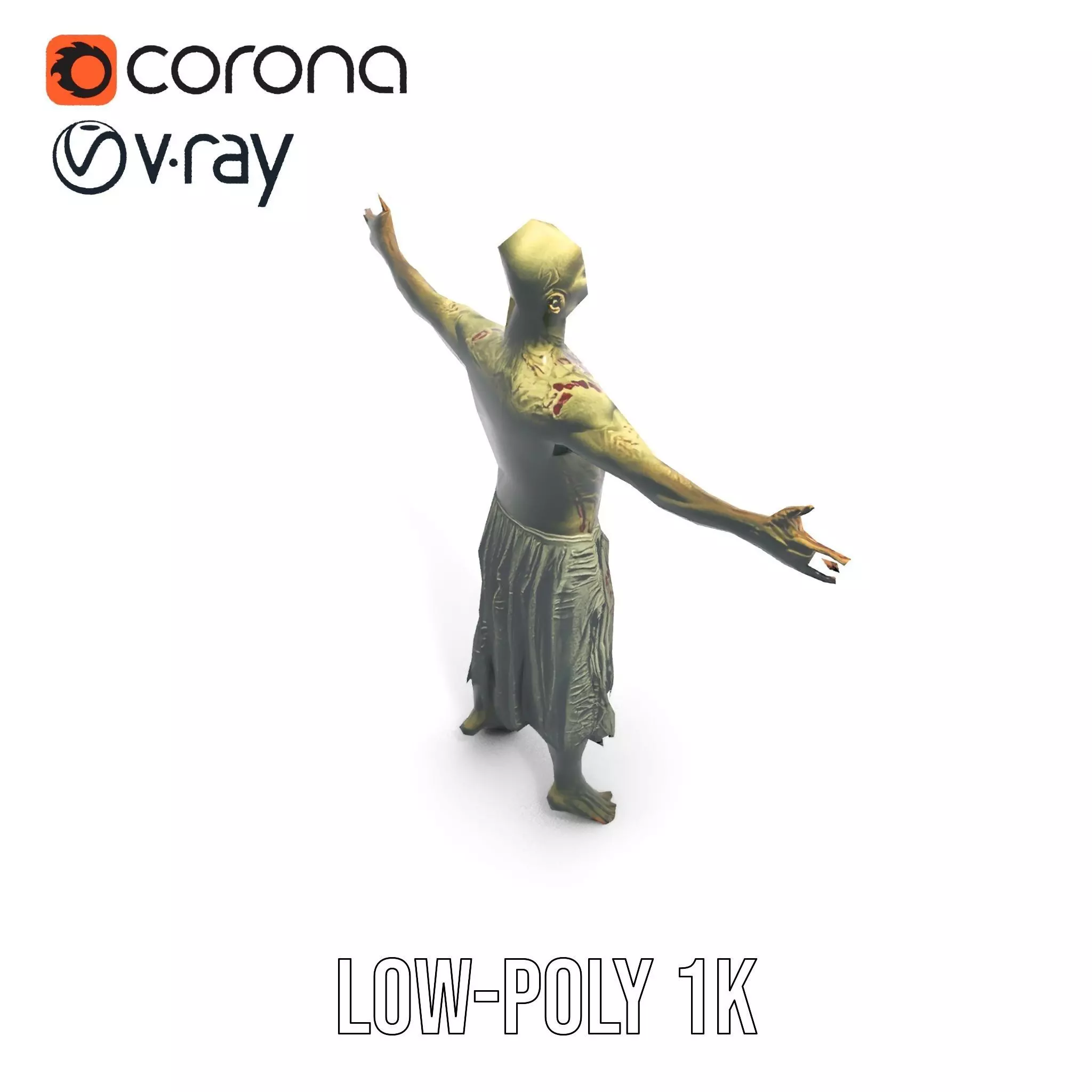 Zombie Survivor model pack Low-poly 3D model_16