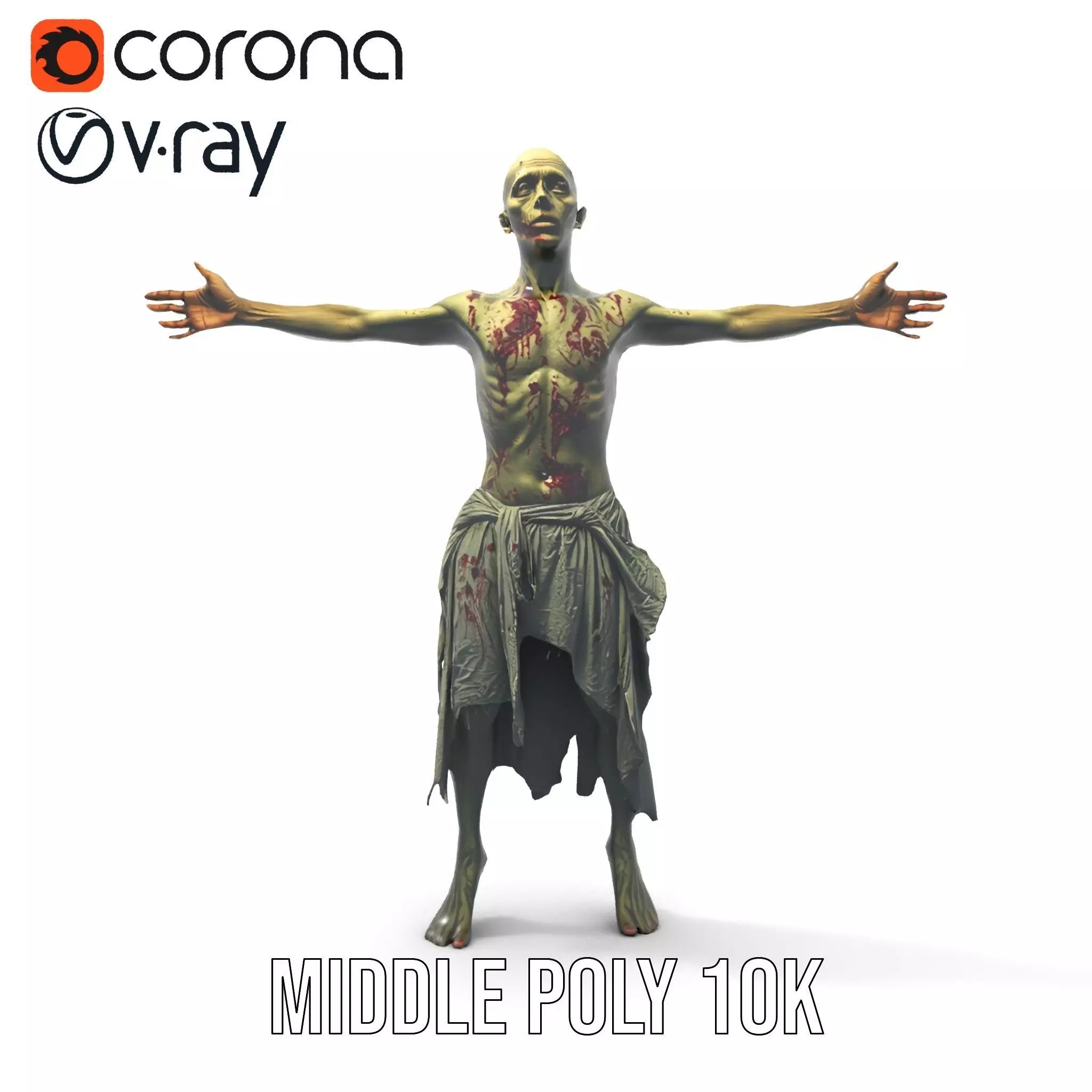 Zombie Survivor model pack Low-poly 3D model_15